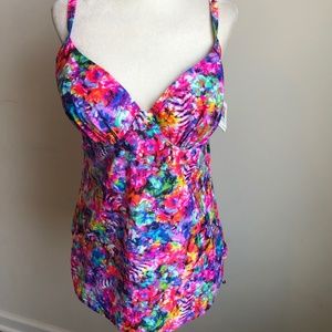 Smart & Sexy 38D Tankini Swimsuit Top Underwire